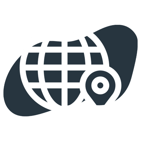 A globe with a location pin icon in front of it.