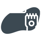 A hand holding a paddle beneath a hovering drone outline.
